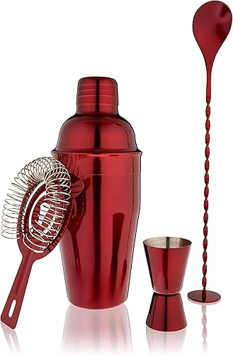 True Juego de mezclador de bebidas de bar, juego de coctelera de 4 piezas de 19 onzas, kit de camarero, juego de mezclador de cóctel, kit de
