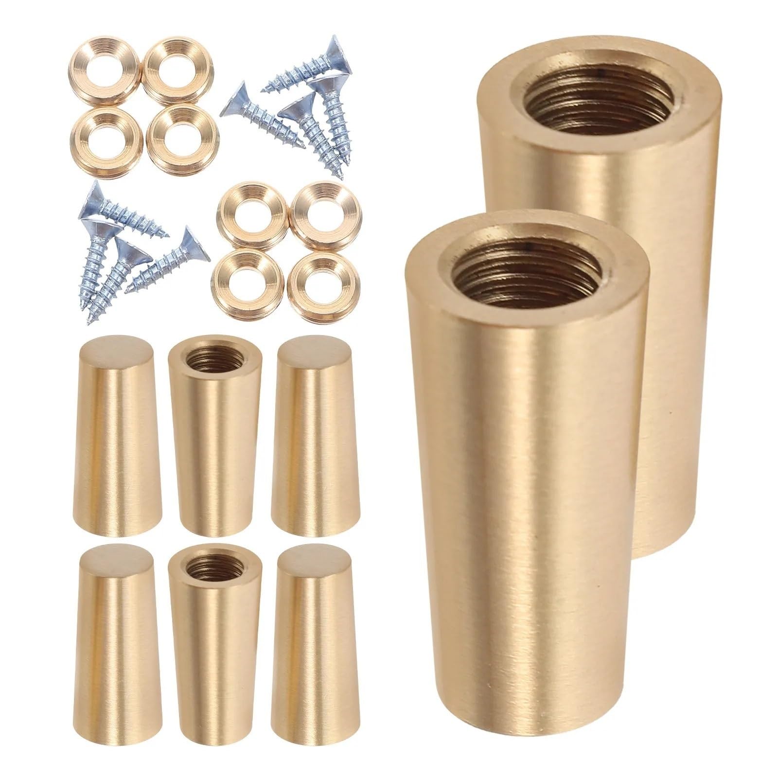 DSFIHJO Furniture Risers 8Pcs Brass Furniture Legs Solid Cutting Board Feet Cone Shape Stable Support Metal Tray