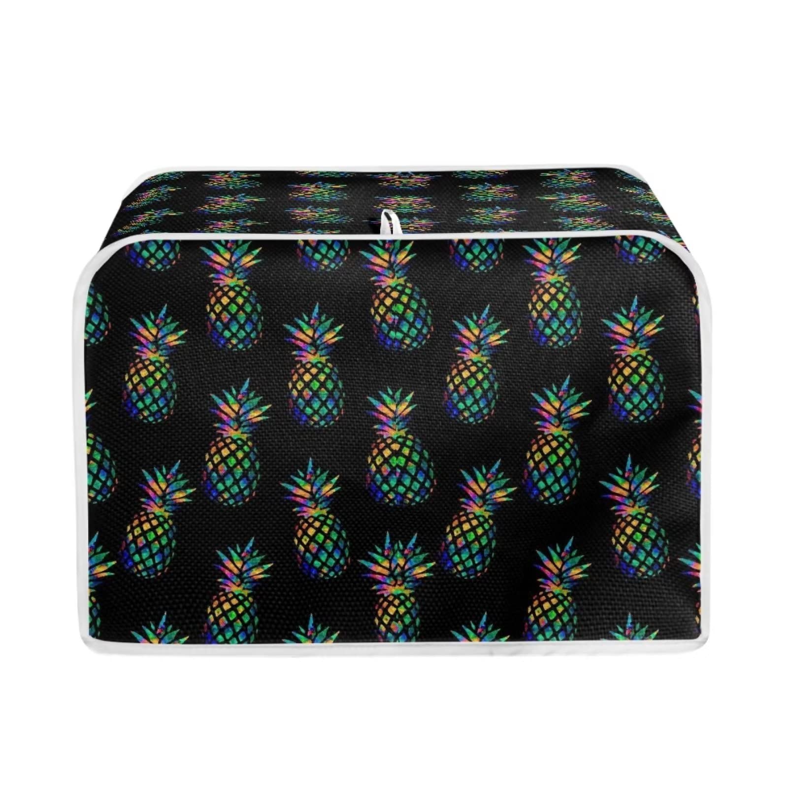 JEOCODY Pineapple Toaster Cover 2 Slice Reversible Appliance Dust Cozy Free From And Fingerprint Machine Washable Small (JE-P58-1)