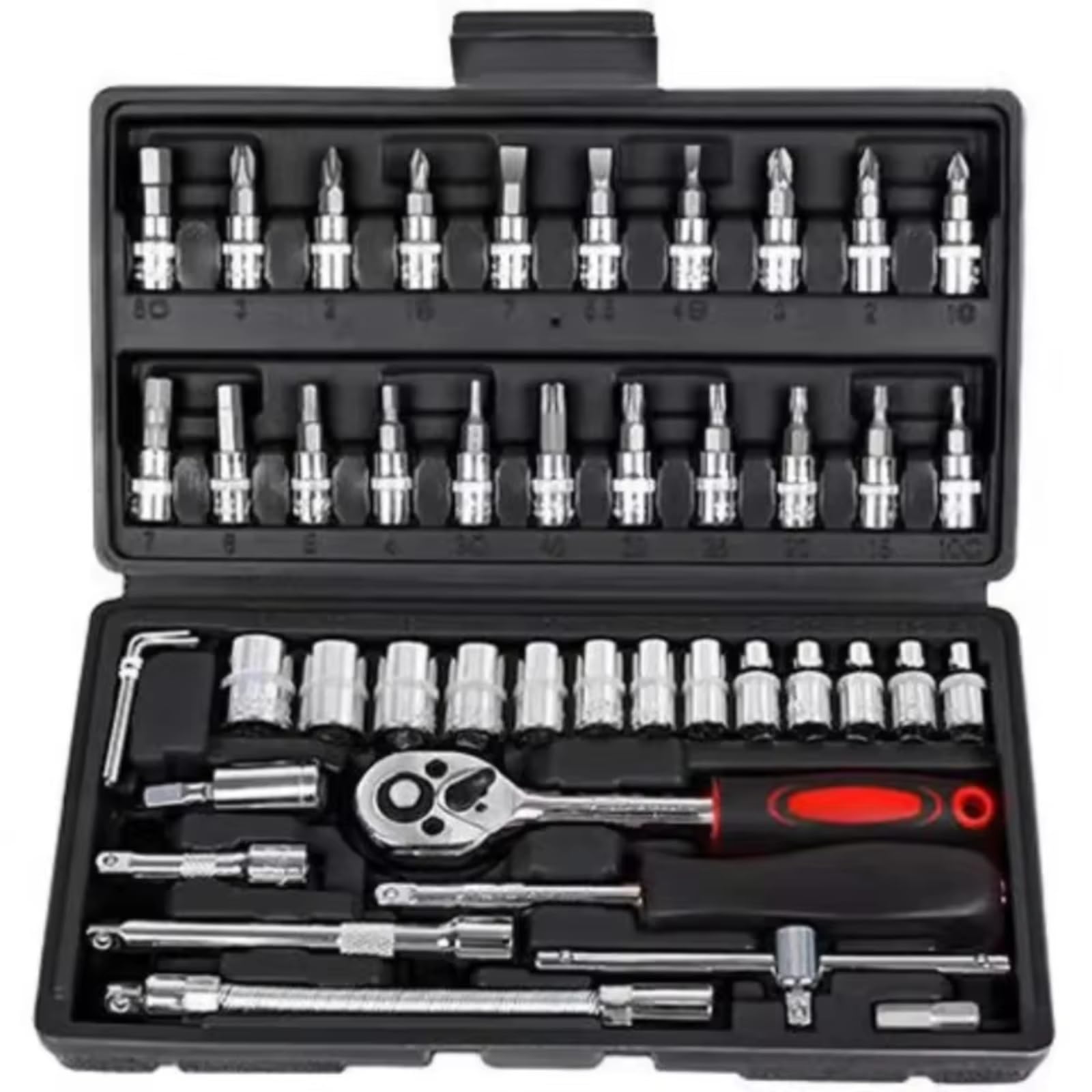 YNIYUJKL 46 Piece Automotive Repair Tool Set Combinat Ratchet Wrenches S Tial Mechanic Kit For Car Maintenance And Repairs Versatile Hand Tools