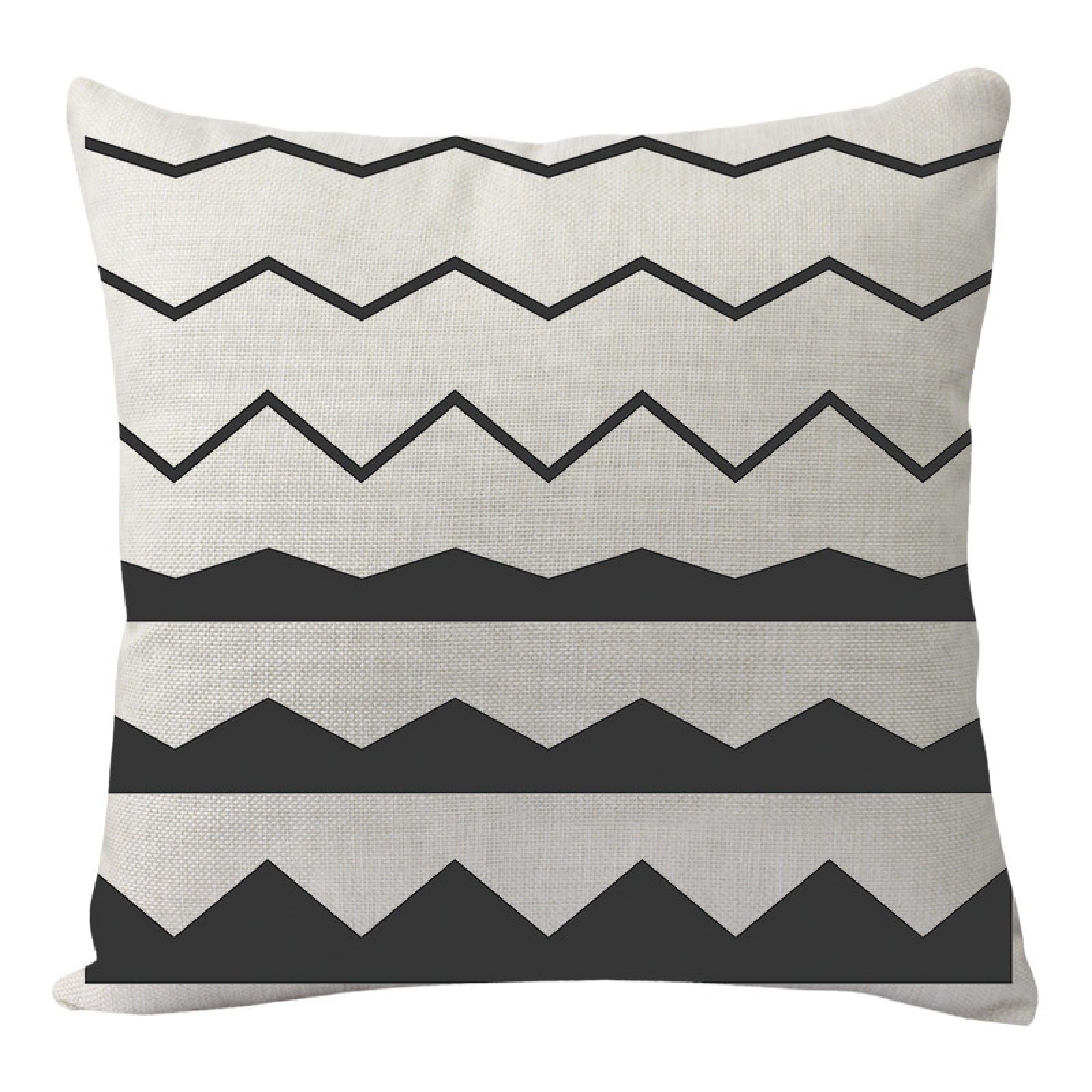 Cushion Covers Dark Gray Stripes Pillow Cases Cotton and Linen Cushions with Covers Included Zipper Sofa Cushions Soft Pillowcase Living Room Pillow Cover Bedroom Cushion Cover 45x45cm/1 Pack
