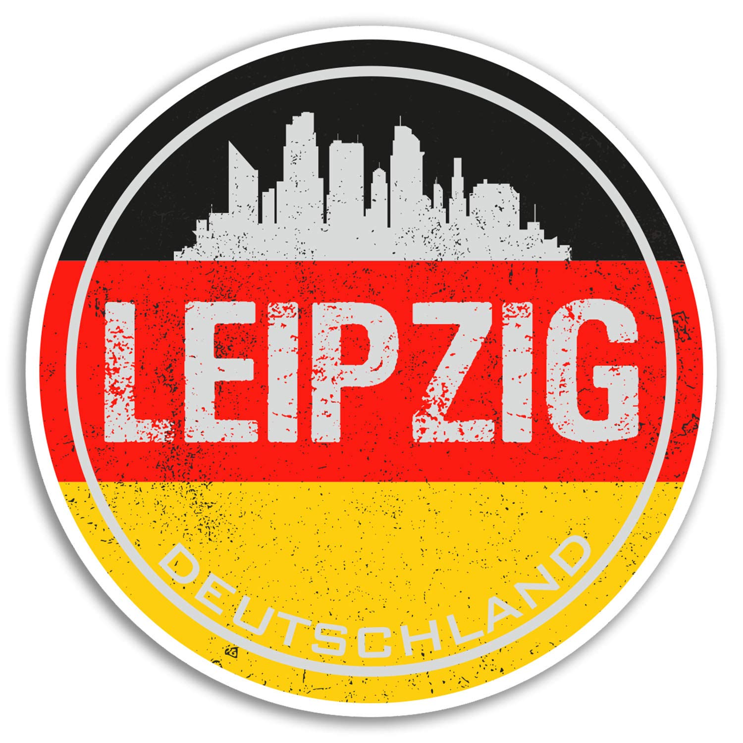 2 x 10cm Leipzig Germany Vinyl Stickers - Flag Fun Sticker Laptop Luggage #20082 (10cm Wide)