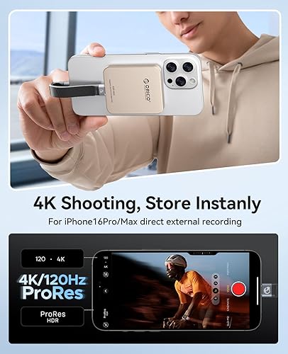 Miniatura 3 de ORICO SSD externo magnético de 1 TB, aleación de aluminio, hasta 2000 MB/s, 4K 120 Hz ProRes HDR Record and Store, unidad de estado sólido externa,