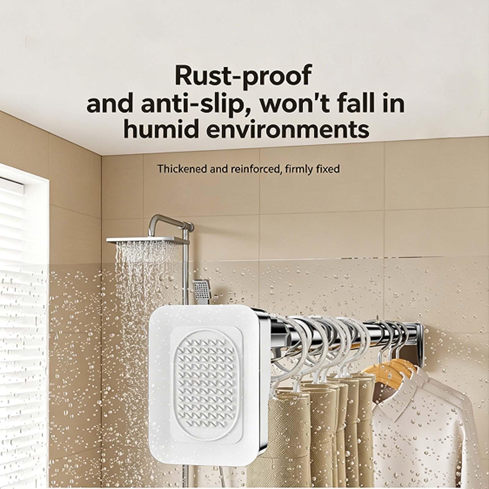 Tringle à Rideau de Douche Sans Perçage 40-500cm Tringle de Rideau de Douche Réglable Tringle Télescopique Inox Extensible Barre Rideau Douche Antidérapant pour Penderies