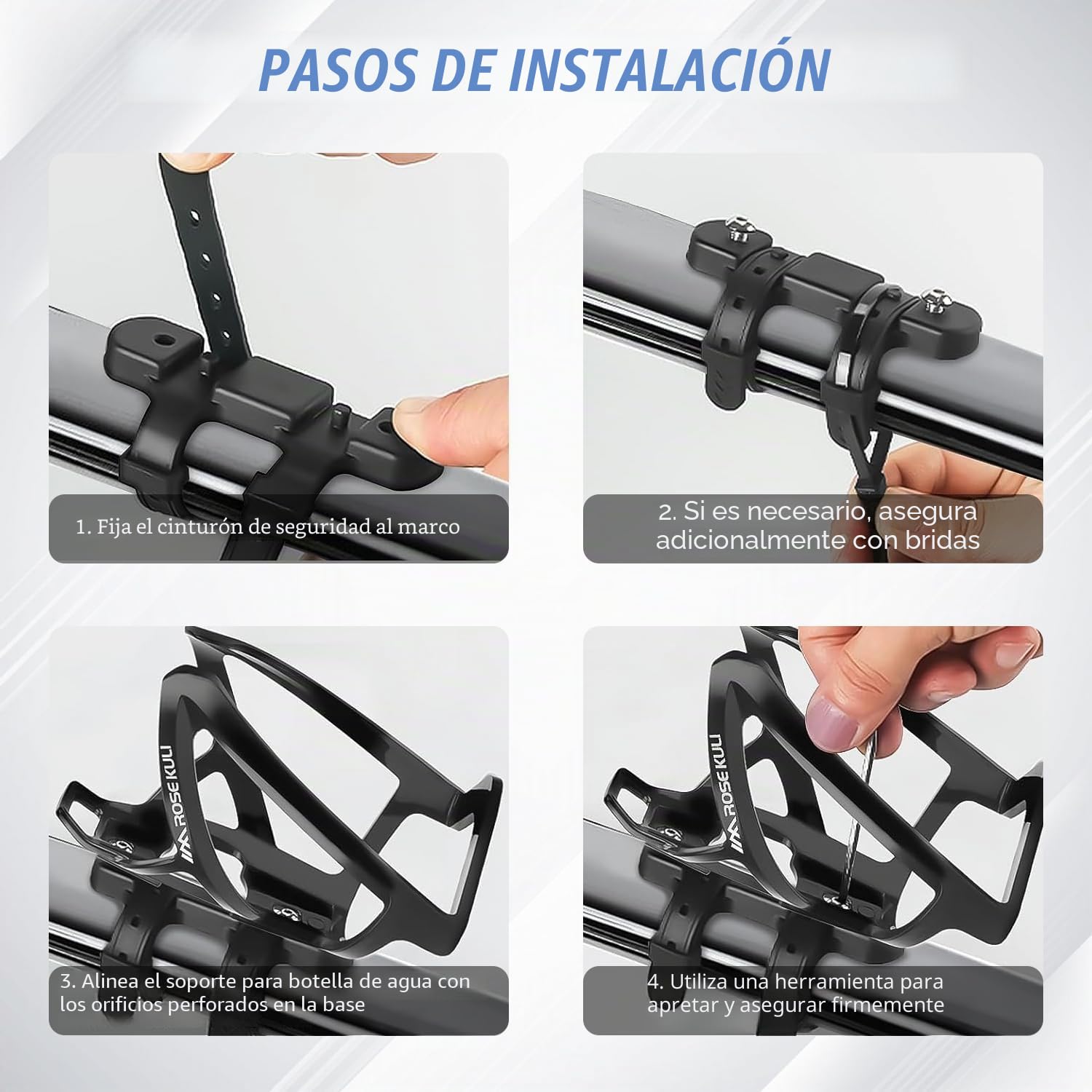 Soporte para botellas para bicicleta, soporte para bebidas sin tornillos, ligero y estable, accesorio de bicicleta para MTB, bicicleta de carretera, Gravel Bike, soporte seguro para botellas, incluye