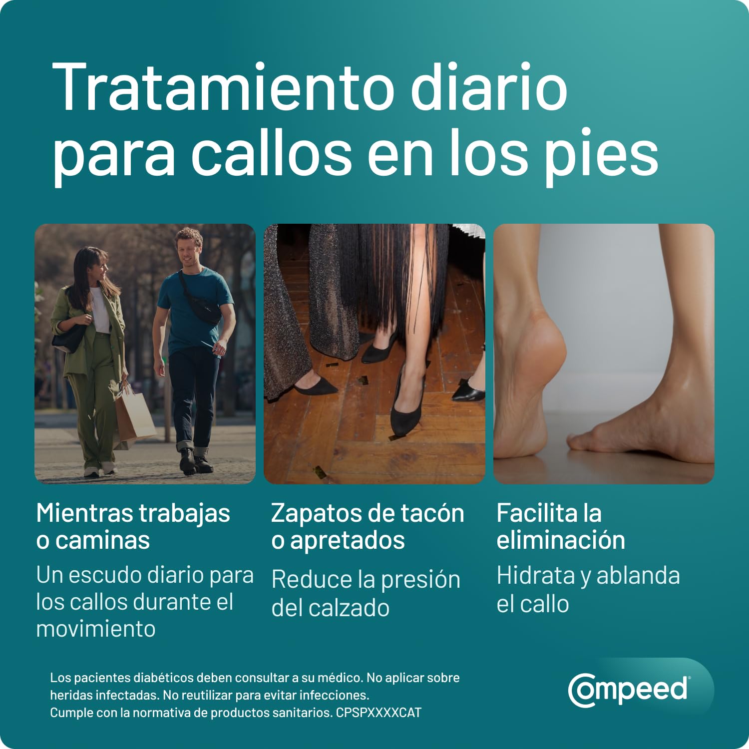Compeed Callos Medianos, Tratamiento para eliminar los callos de los pies, Pack 10 uds.