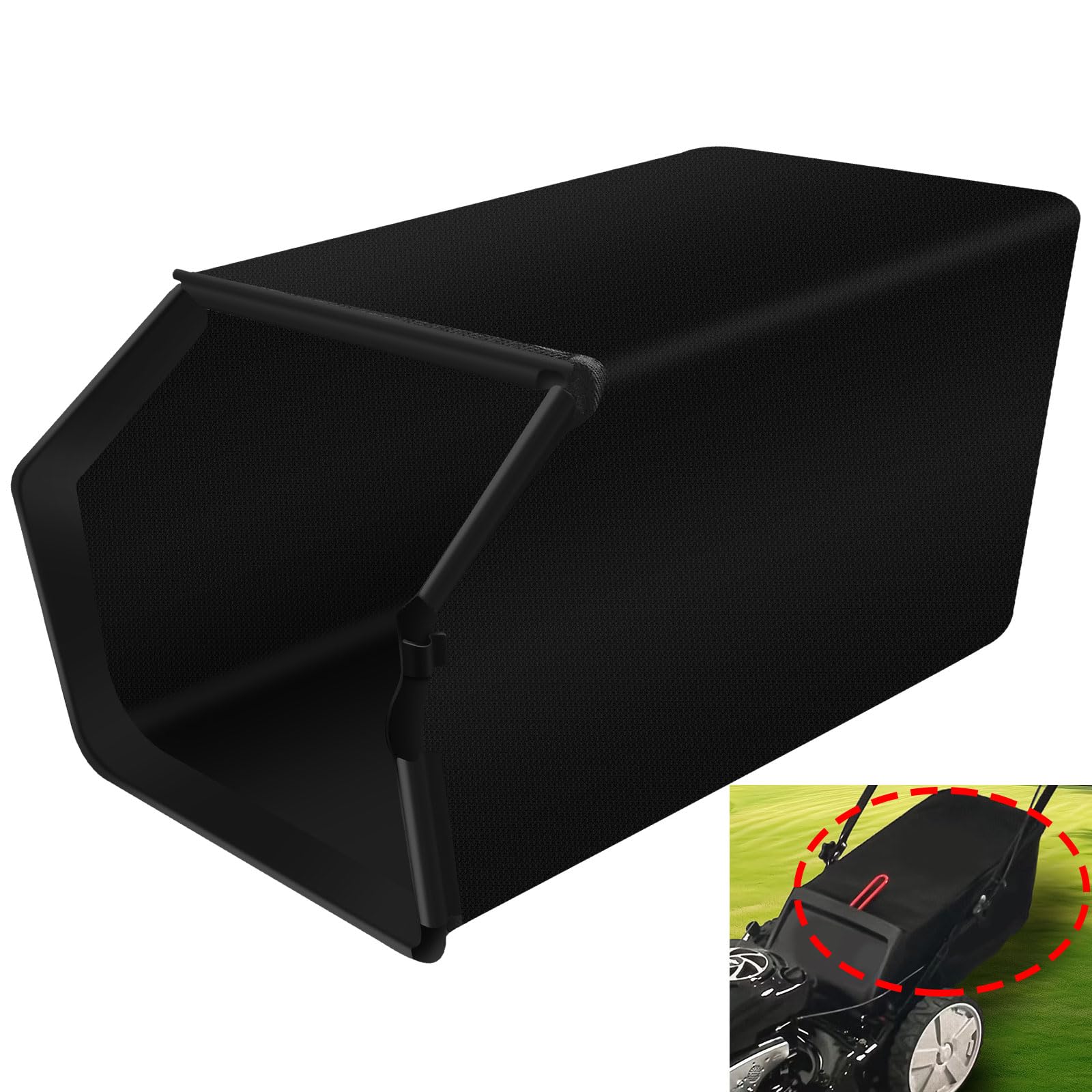 Fennoral Bolsa de césped compatible con De-Walt DCMWP233 DCMWSP244 para cortacésped de 21.5 pulgadas y 20 V máximo, estante de césped no incluido