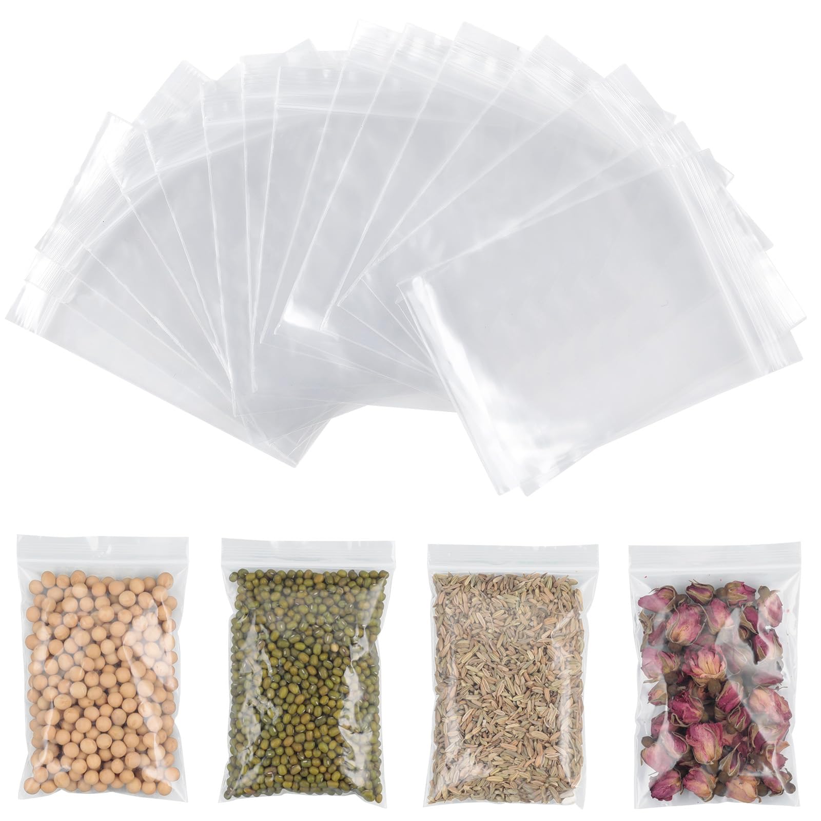 100 Sachets Zip Transparents 15x22cm - 100mµ - Réutilisables Pour Stockage Alimentaire, Bijoux, Bricolage