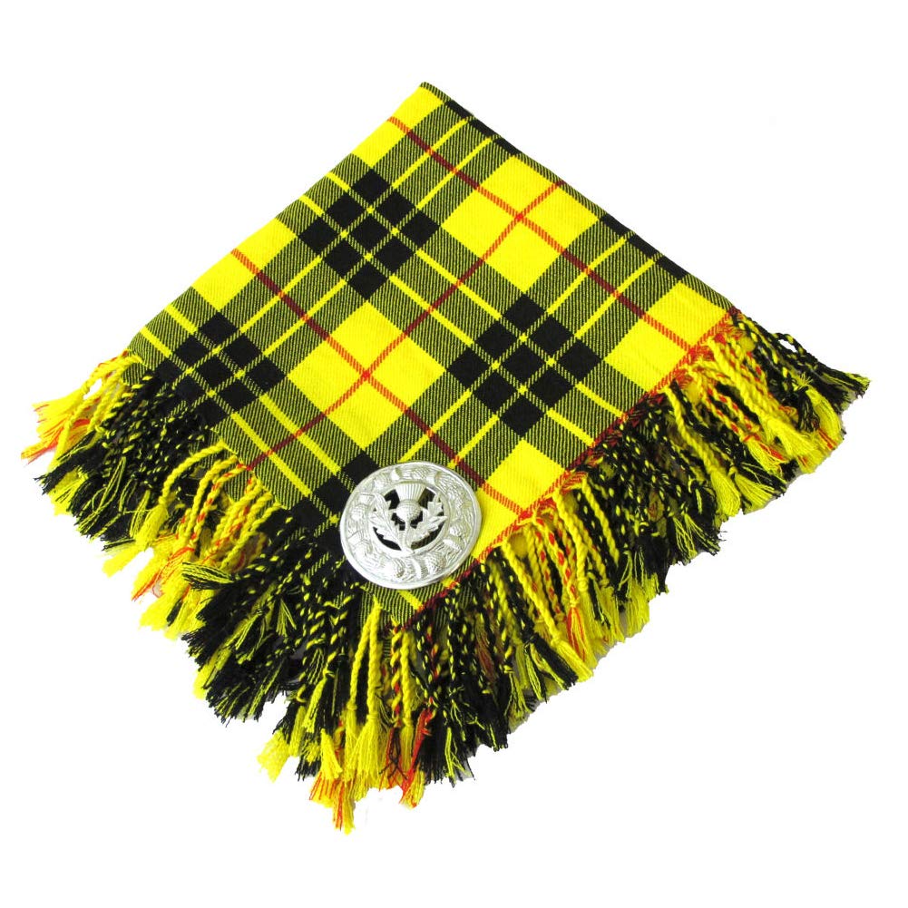 Tartanista Scottish Kilt Fly Plaid 44" x 44" Thistle Brooch - MacLeod Of Lewis