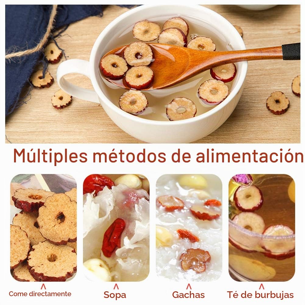 Plant Gift 100% Puro Rodajas de Dátil Rojo 红枣干, 80g/2.82oz | Natural. Sin rellenos, sin aditivos. Dátiles rojos secos, sabor dulce natural. Para infusiones y snacks. Also: Red Dates.