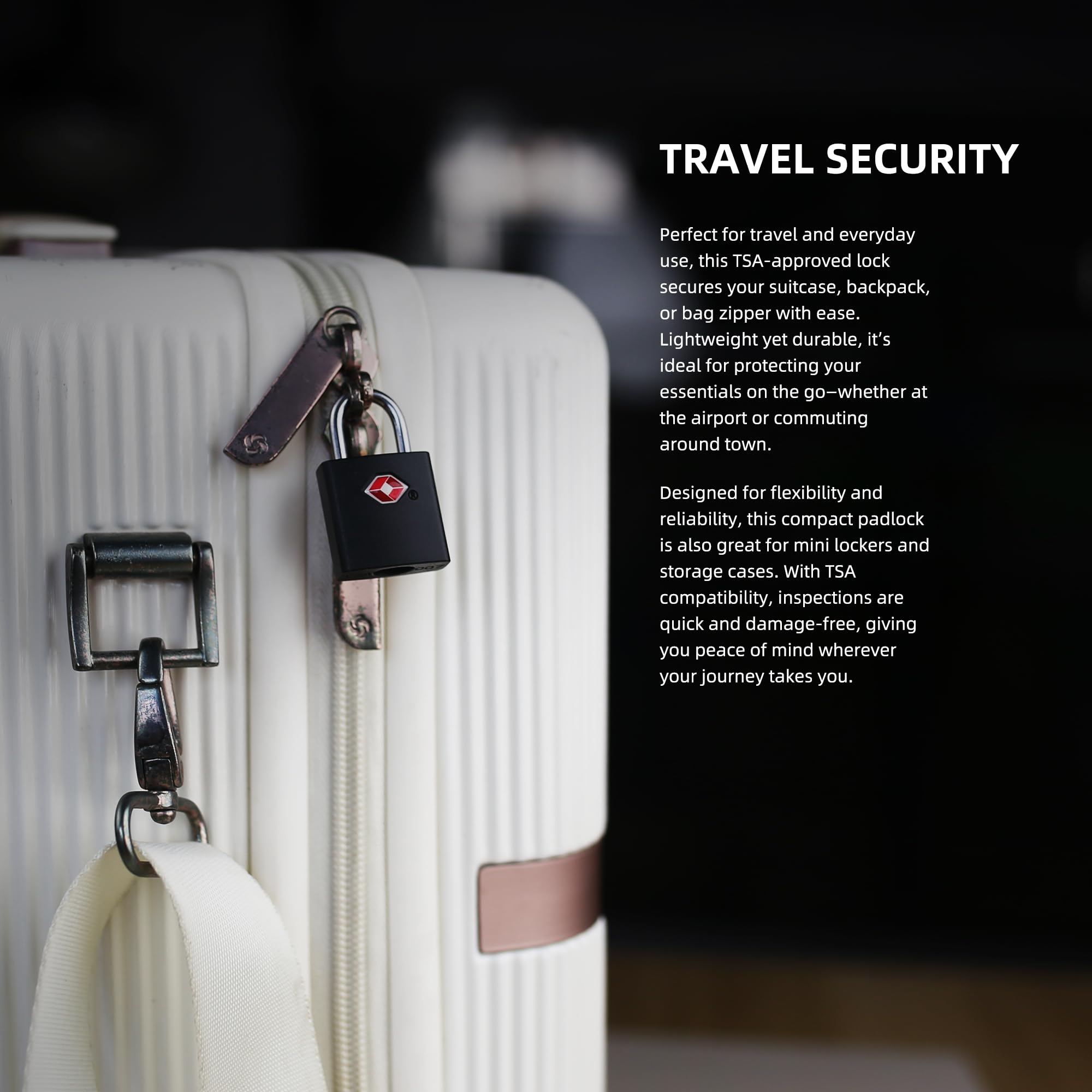 TSA Locks for Luggage with Keys, Travel Luggage Locks TSA Approved 4 Pack, Small Padlock with Key, Keyed Alike Mini Padlock for Suitcase, Backpack, Bag, Zipper, Case, Box, Small Locker