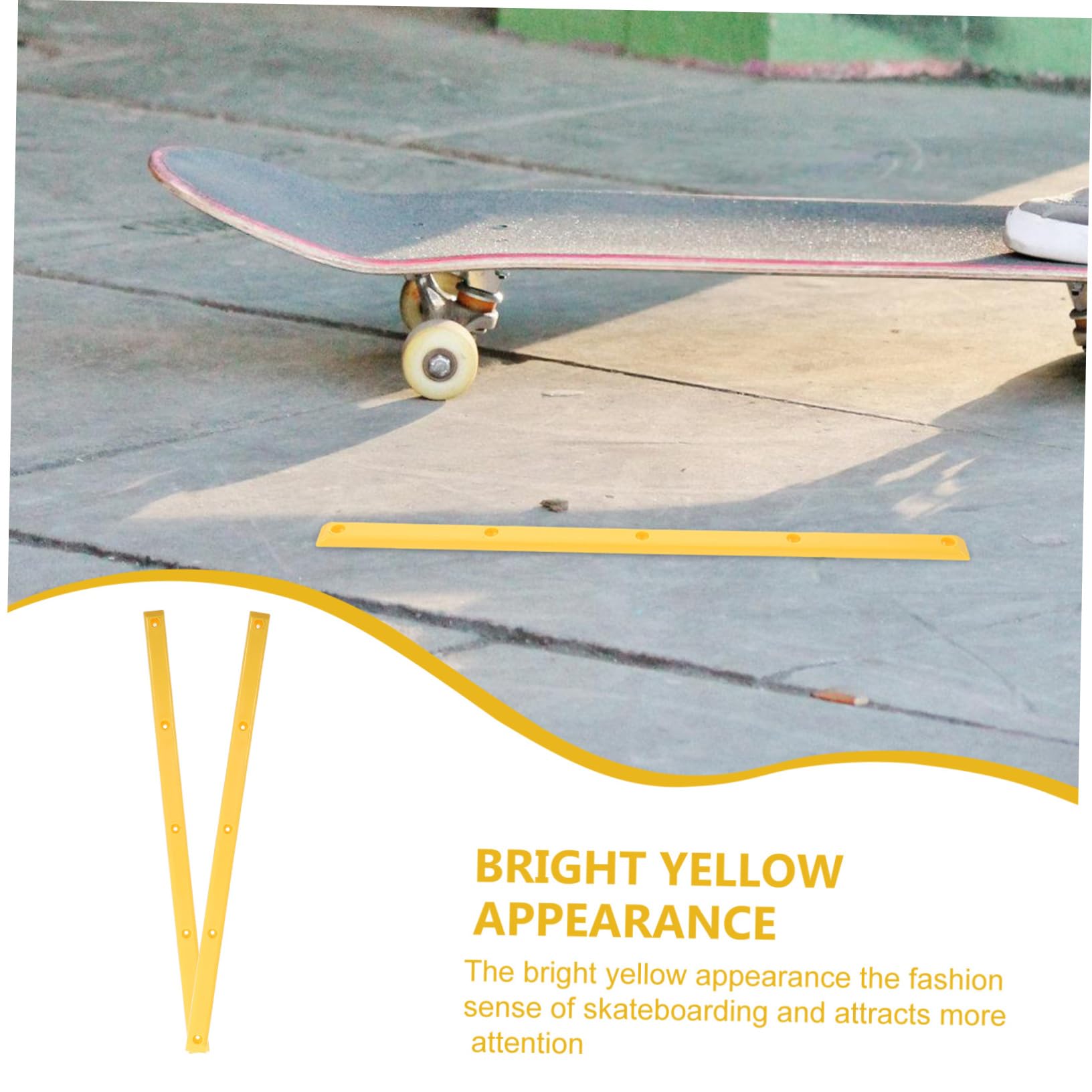 Sosoport Bande De Pare-Chocs Os De Côte De Planche À roulettes Remplaçable Rail D'os De Côte Accessoires De Skateboard Grind Rails pour Planches À roulettes Plastique Jaune