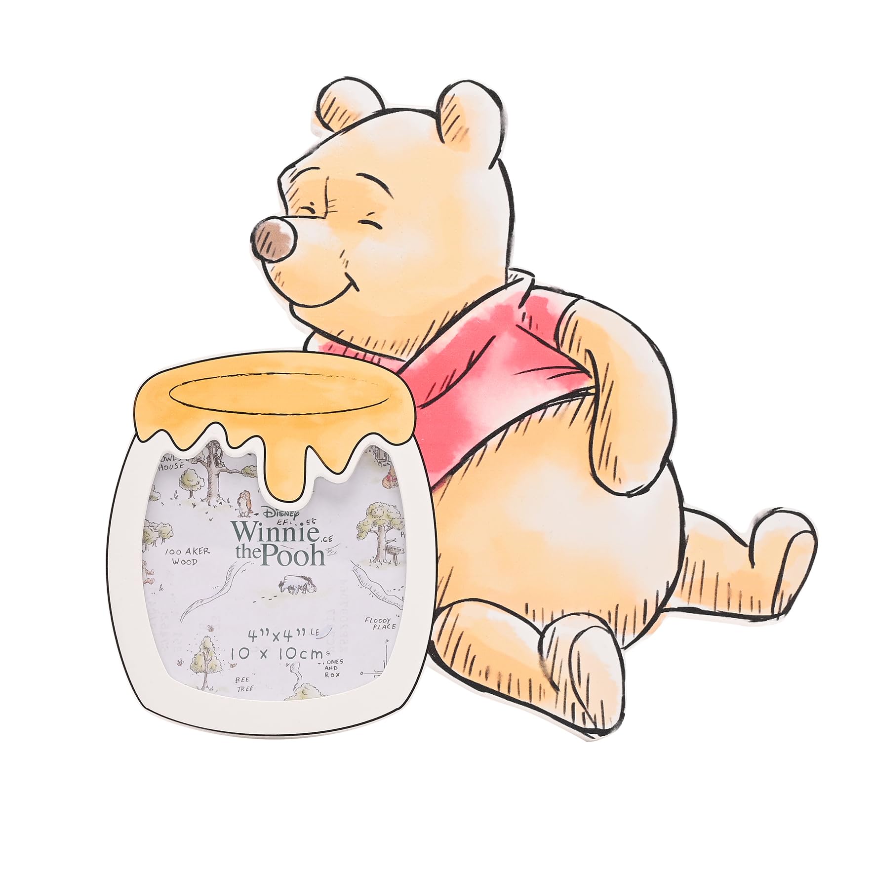 Disney Winnie The Pooh Shaped Photo Frame – Freestanding Bear & Honey Pot