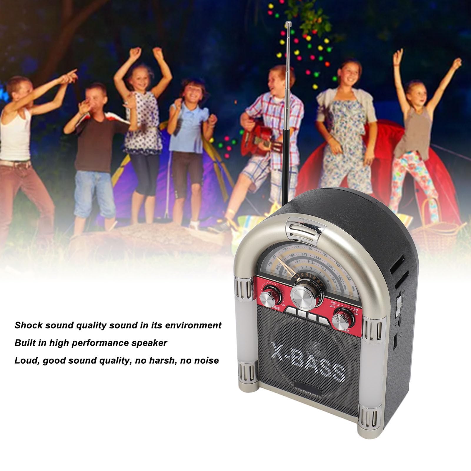 Radio AM FM Vintage France, Radio Portable Rétro avec Bluetooth et USB, Mini Radio Rechargeable pour Voyage et Maison