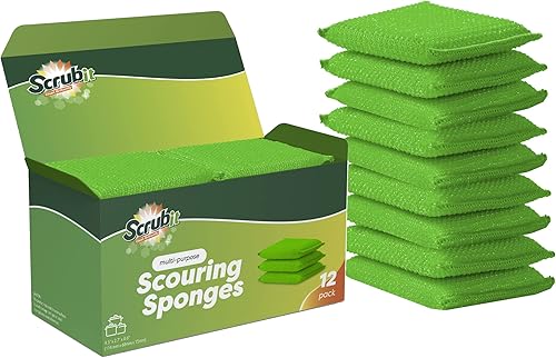 Miniatura 1 de SCRUBIT Esponja multiusos para fregar platos, almohadillas antiarañazos, esponjas de limpieza para ollas, platos, utensilios y utensilios de cocina