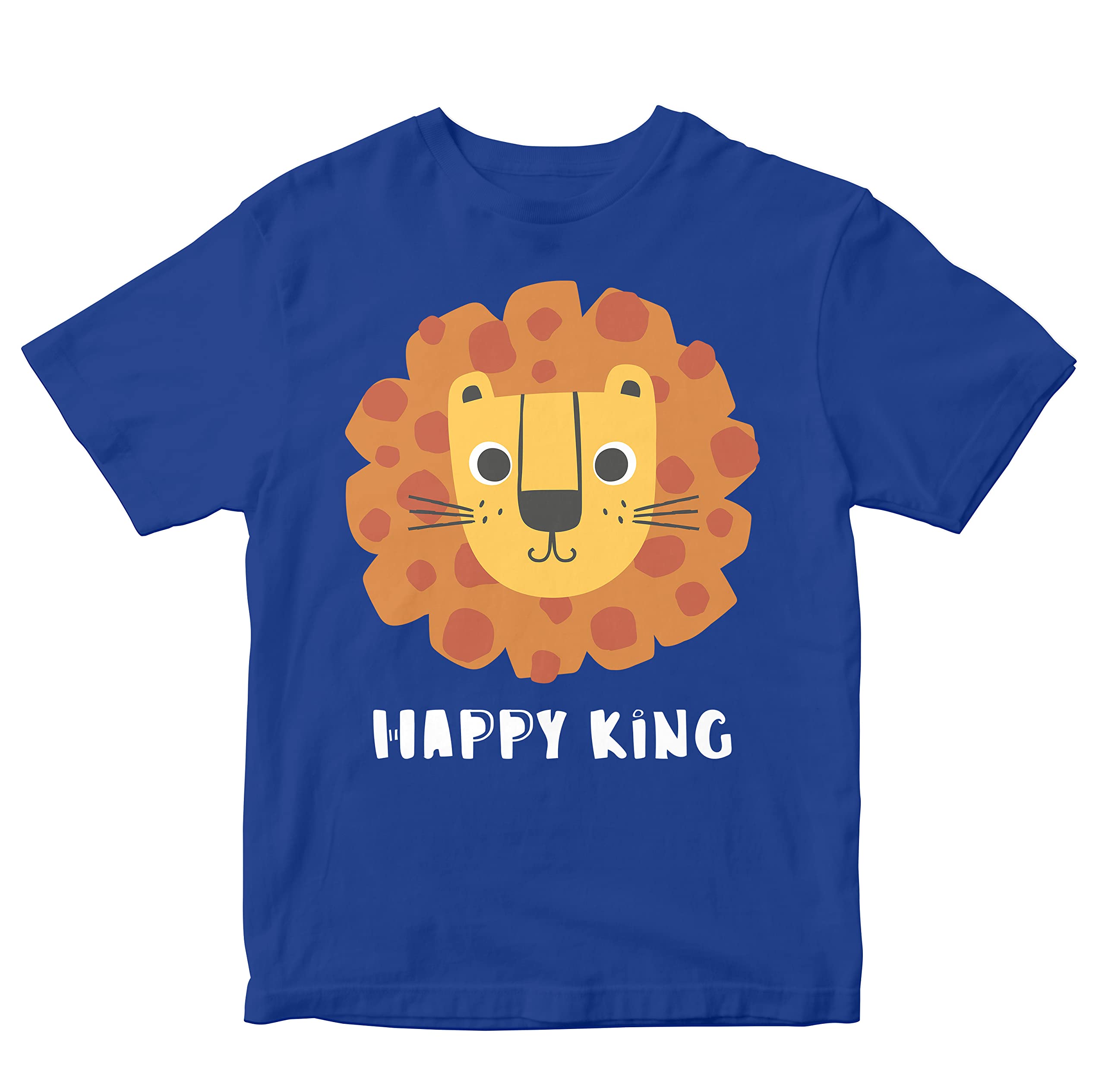 Heybroh Kids T-Shirt Happy King - Lion 100% Cotton Boy's Girl's Regular Fit Unisex T-Shirt