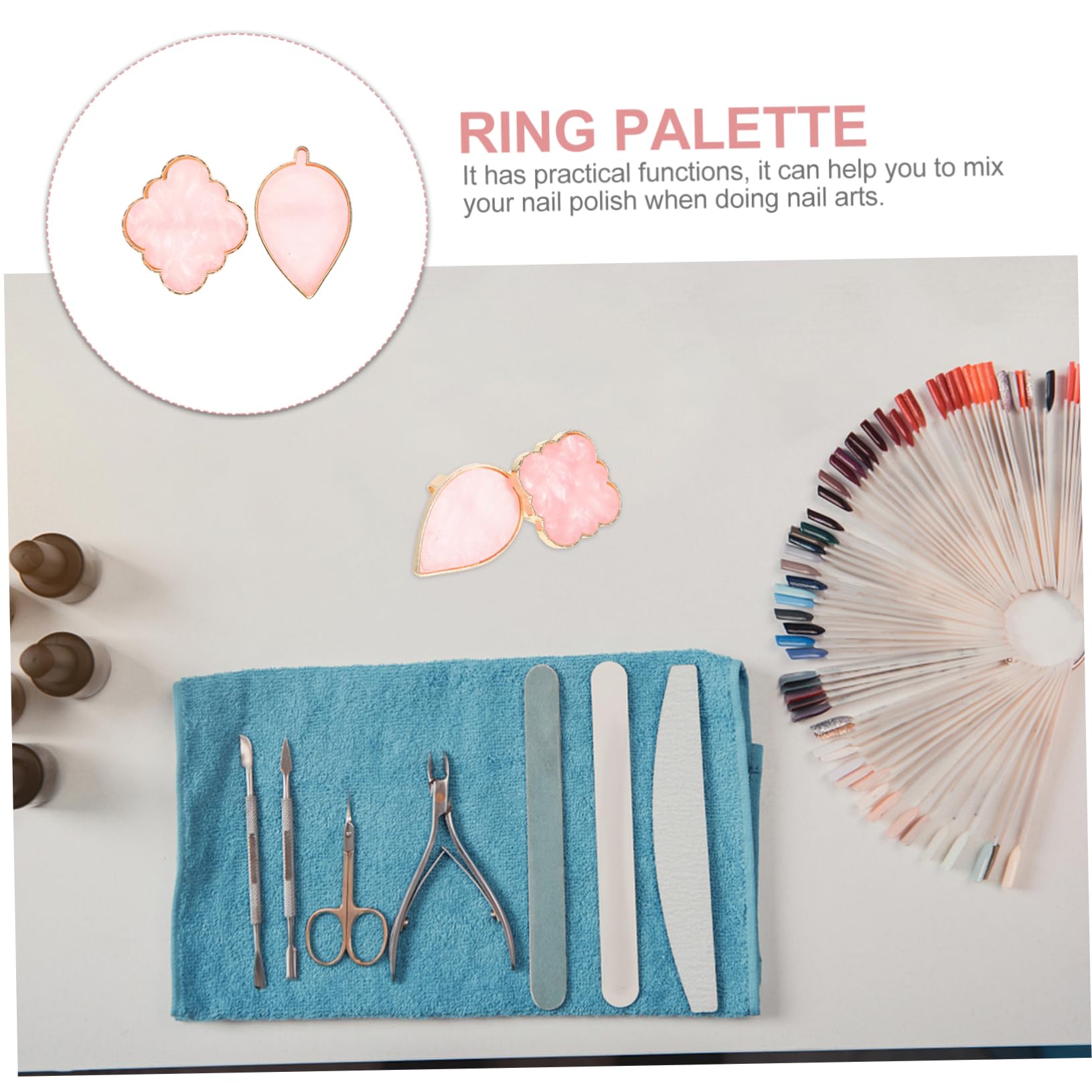 20pcs Ring Palette Medium Press on Nails Nail Art Pallets Nail Polish Tools Nail Color Holders Color Mixing Tray Manicure Pallet Nail Art Polish Mixing Trays Color Plate