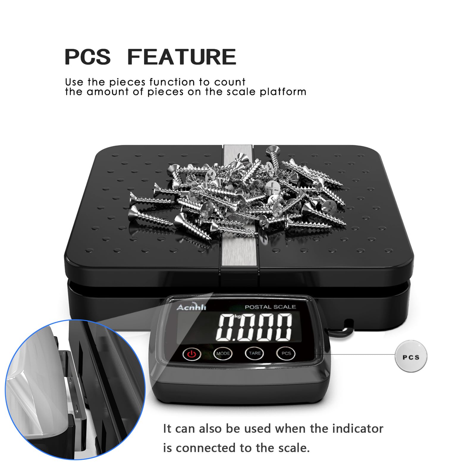 ACNHLI 66 Pound Digital Shipping Postal Scale, Black