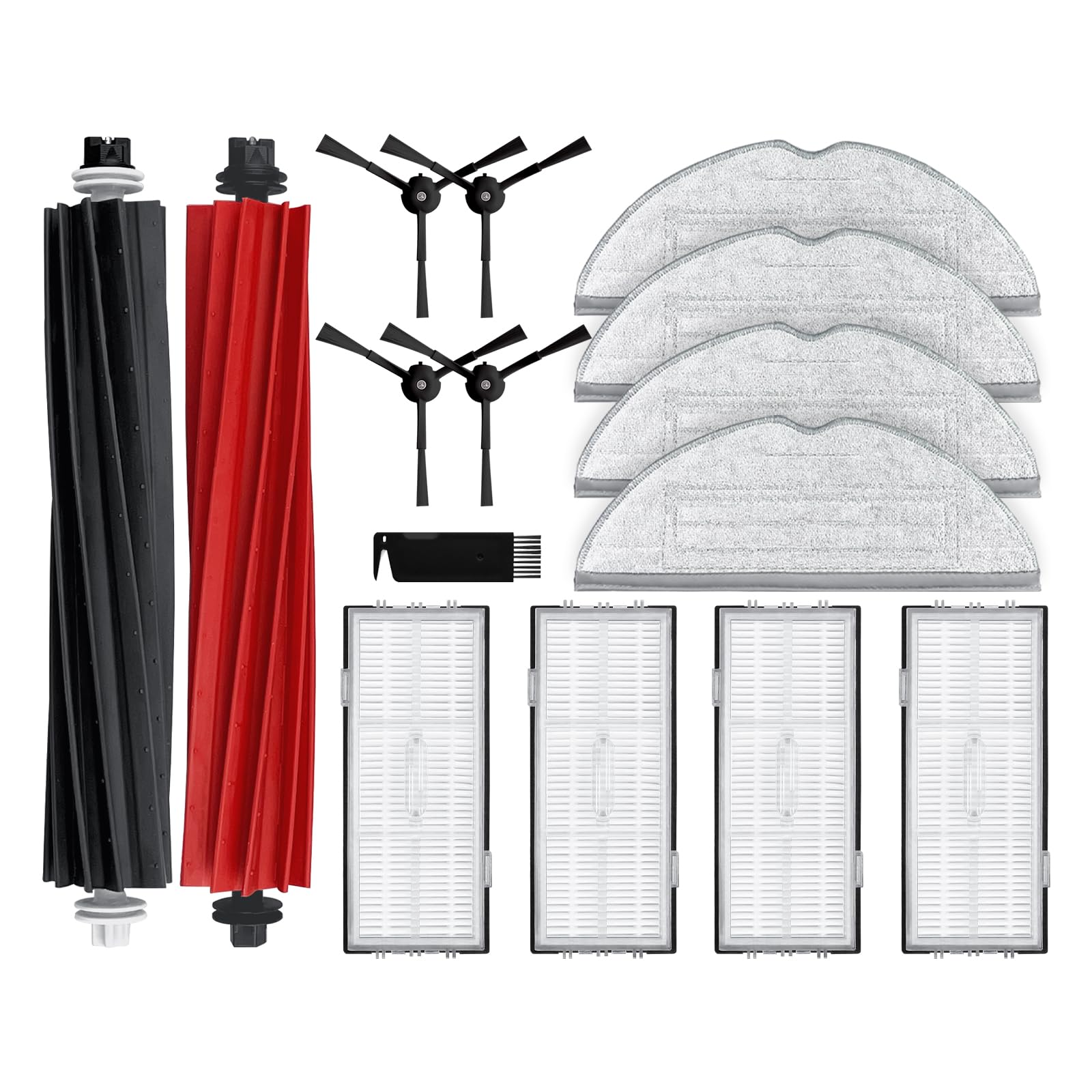Accessoires Roborock S8 avec brosse double rouleau anti-emmêlement et mops