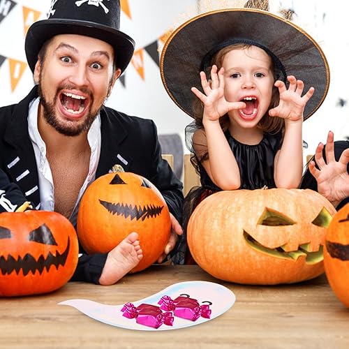 Miniatura 7 de Healifty 16 platos de Halloween, platos de fantasma, platos de fiesta con temática de fantasmas, platos de papel para fiesta de cumpleaños