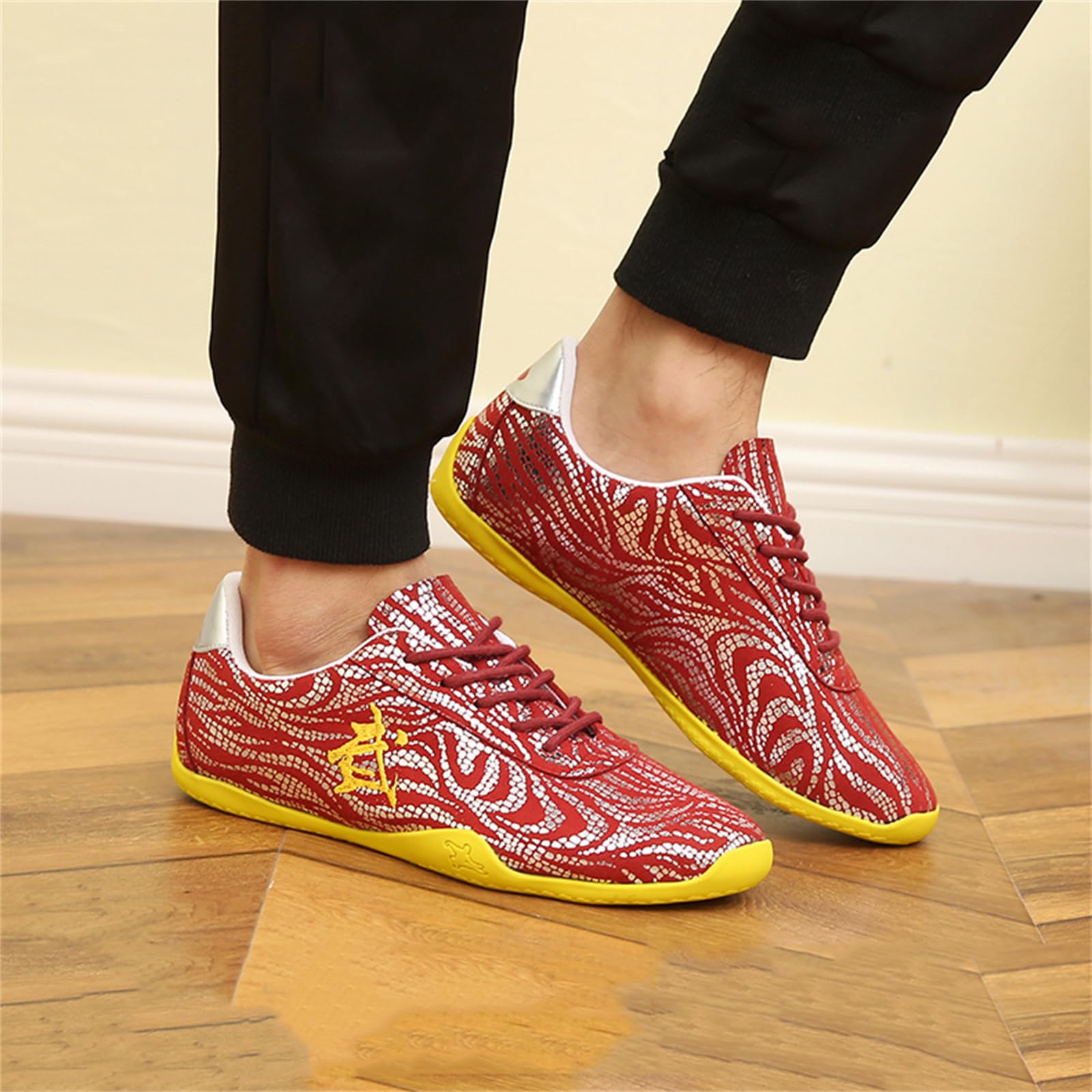 JiuQing Męskie buty do sztuk walki Tai Chi Kung Fu Sneaker Miękkie dno Antypoślizgowe buty treningowe boso