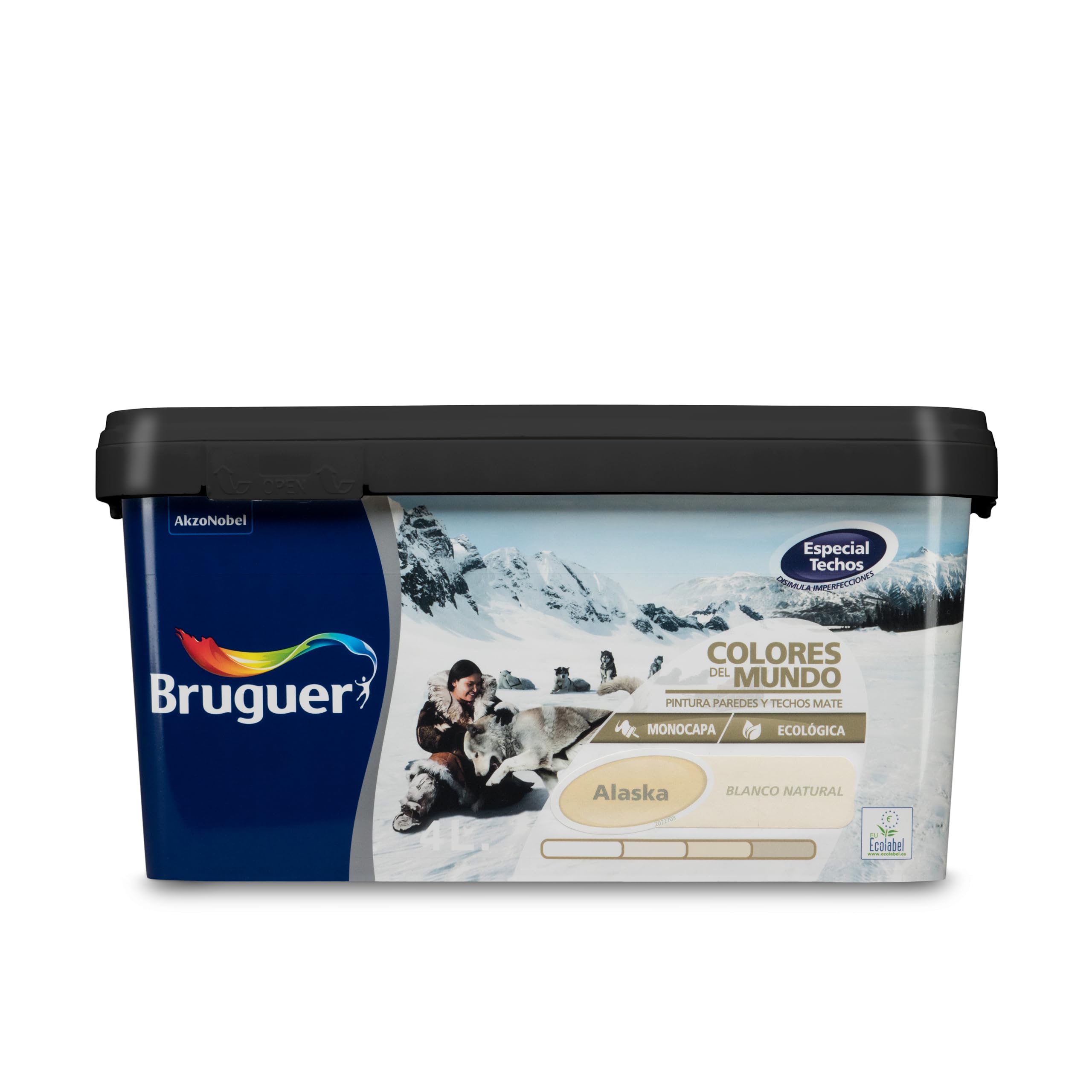 Bruguer Colores del Mundo Pintura para paredes monocapa Alaska Blanco Natural 4 L