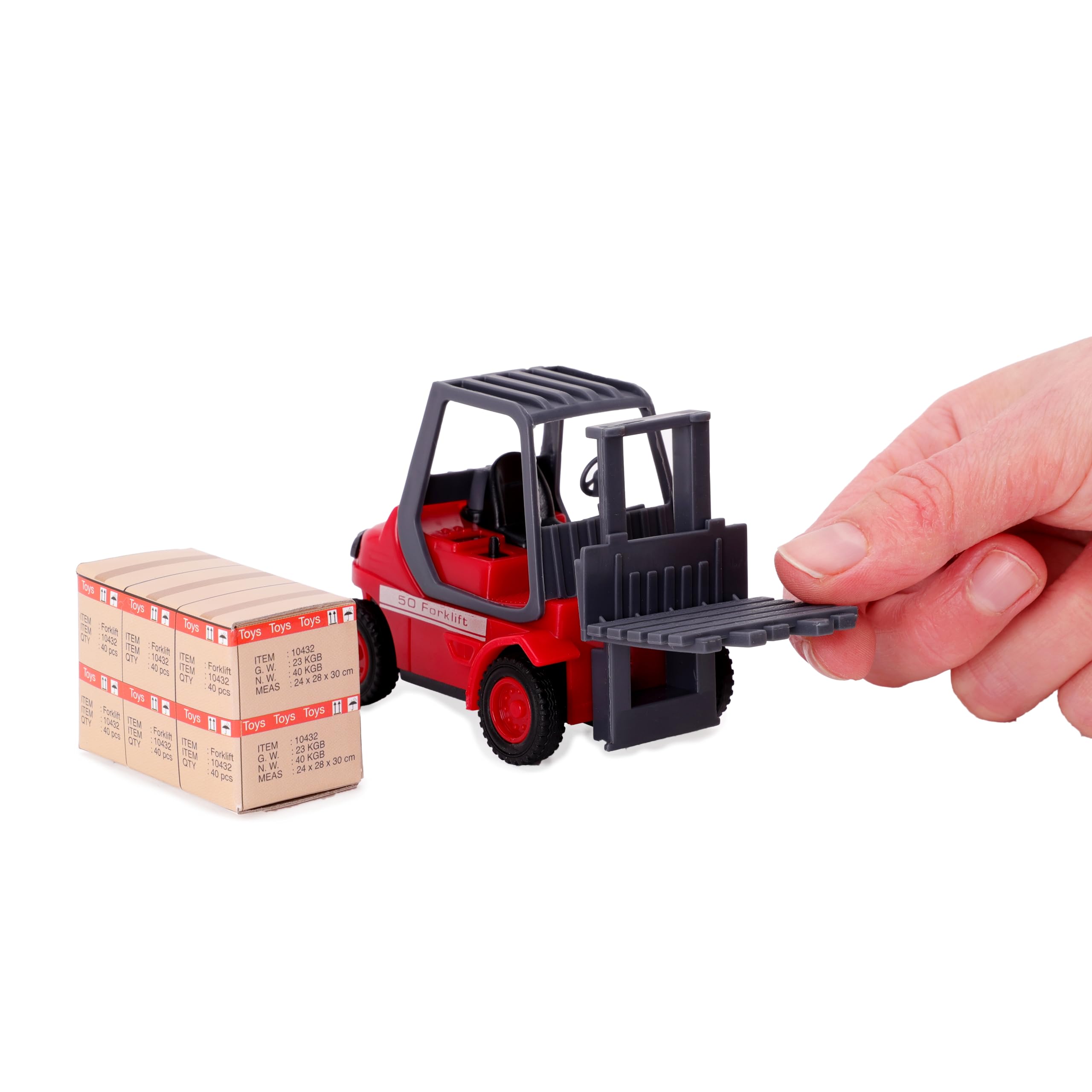 Toyland® 15cm (6") Set di veicoli Load & Go - Camion merci MAN con carrello elevatore e pallet - Giocattolo camion da trasporto - Scala 1:48 con costruzione in metallo e plastica - Età 3+ (Blu)