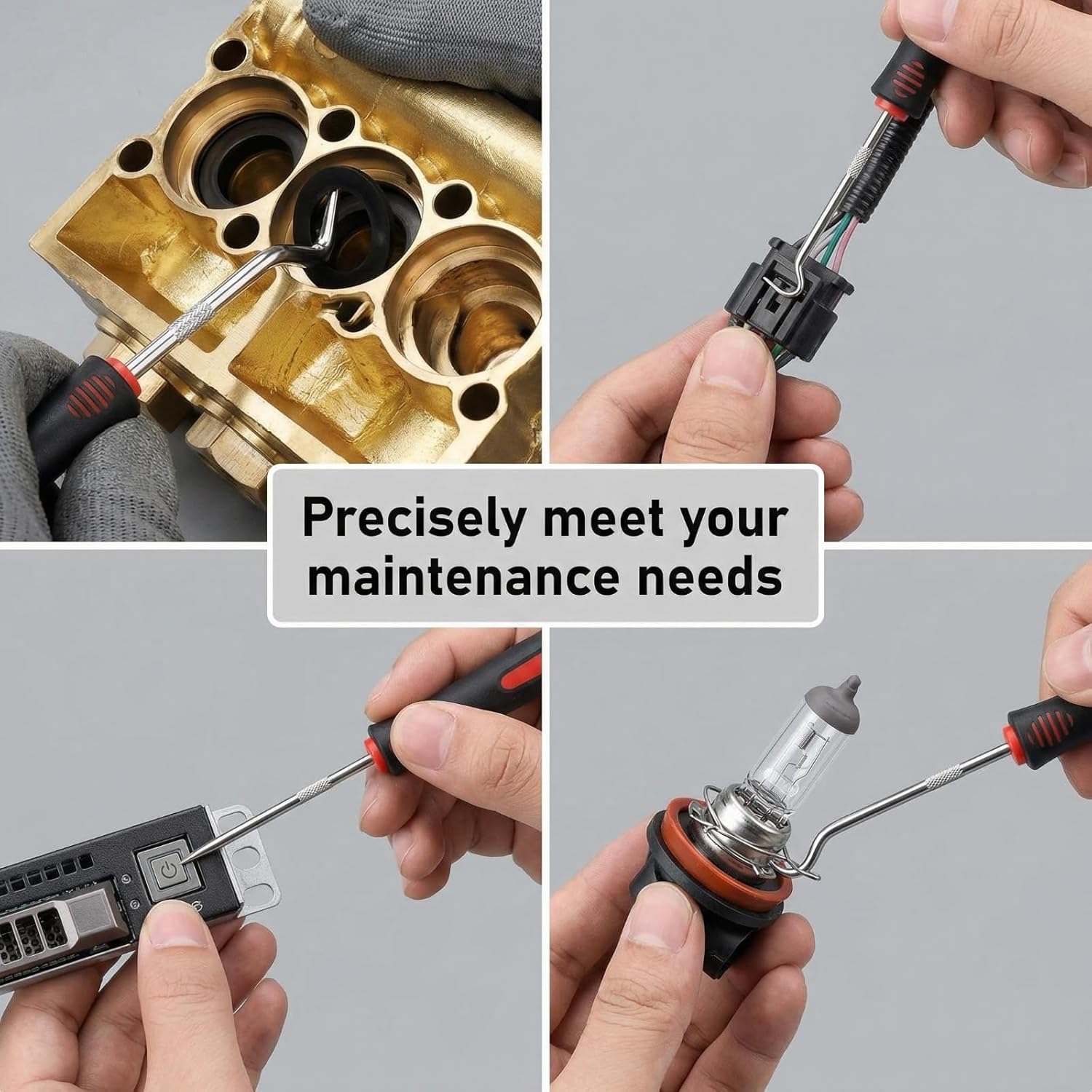 4-Piece Hook and Pick Set, Slip Shaft for Oil Seal, Gasket Removal, and Electronic Repair(6.5 Inches)