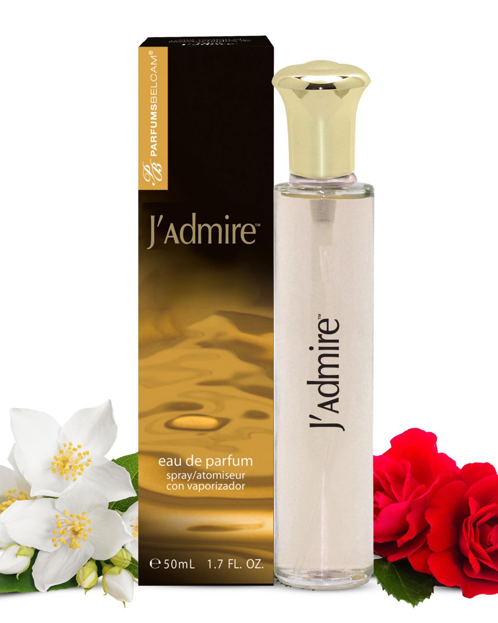 PB ParfumsBelcam JAdmire Eau de Parfum Spray for Women - Romantic Floral Perfume with Notes of Rose Jasmine