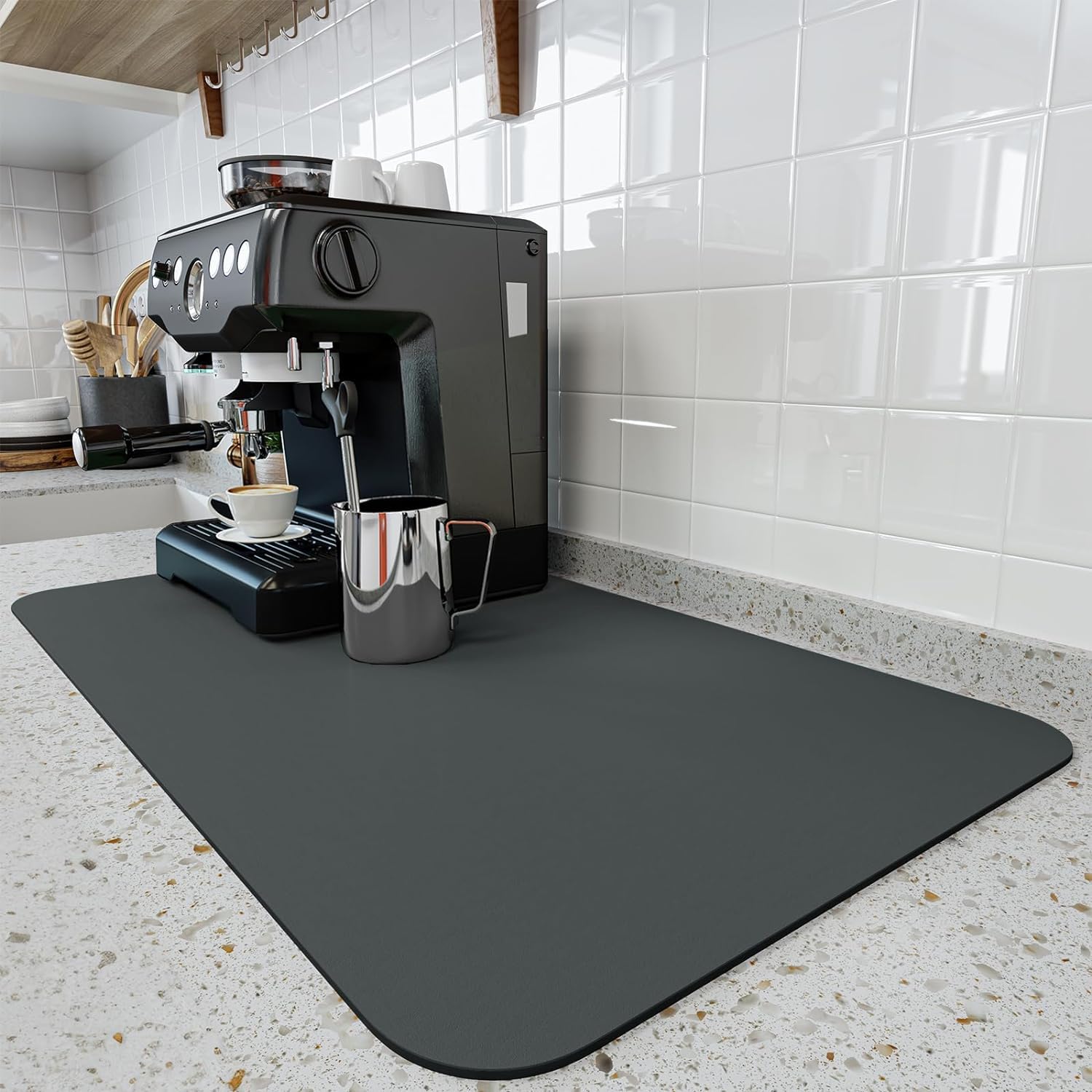 Inferno 40x30 Cms Water Absorbent Drying Mat for Kitchen Utensil | Kitchen Dish Drying Mat for Kitchen Medium Size | Kitchen Essential Mat for Home (Grey, 1 Piece) (B0CQ4YK9B1) Amazon Price History, Amazon Price Tracker