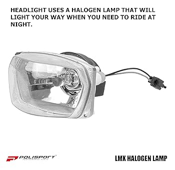 Amazon.com: Polisport LMX Halogen Headlight for Motorcycles