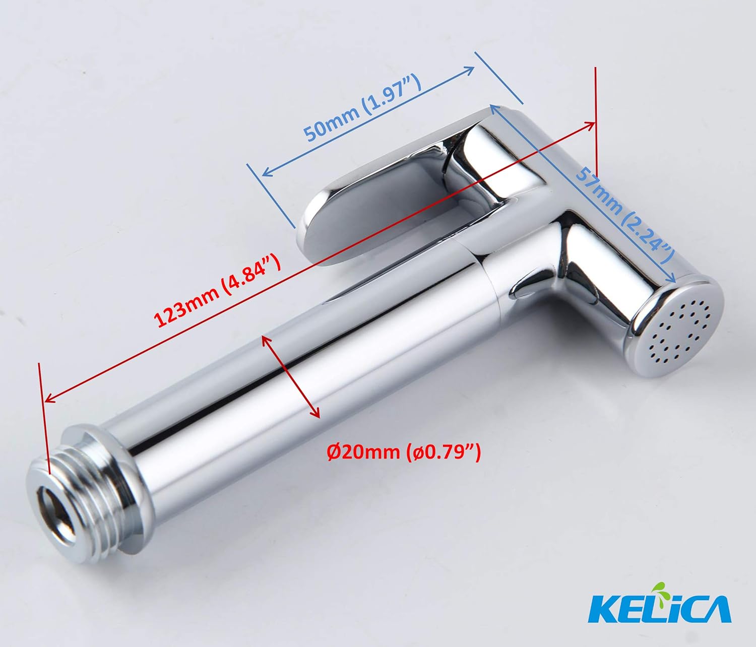 Kelica 554131 Solid Brass Kitchen Sink Faucet Side Spray Head Replacement Only Handheld Bidet Toilet Spray Head Only Cloth Diaper Sprayer Kit Muslim Shattaf, Chrome Finish, Perfect for Cleaning