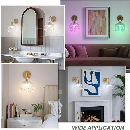 Miniatura 9 de Apliques de pared inalámbricos vintage que funcionan con pilas, luces de pared de latón antiguo con batería recargable, lámpara de pasillo de lujo