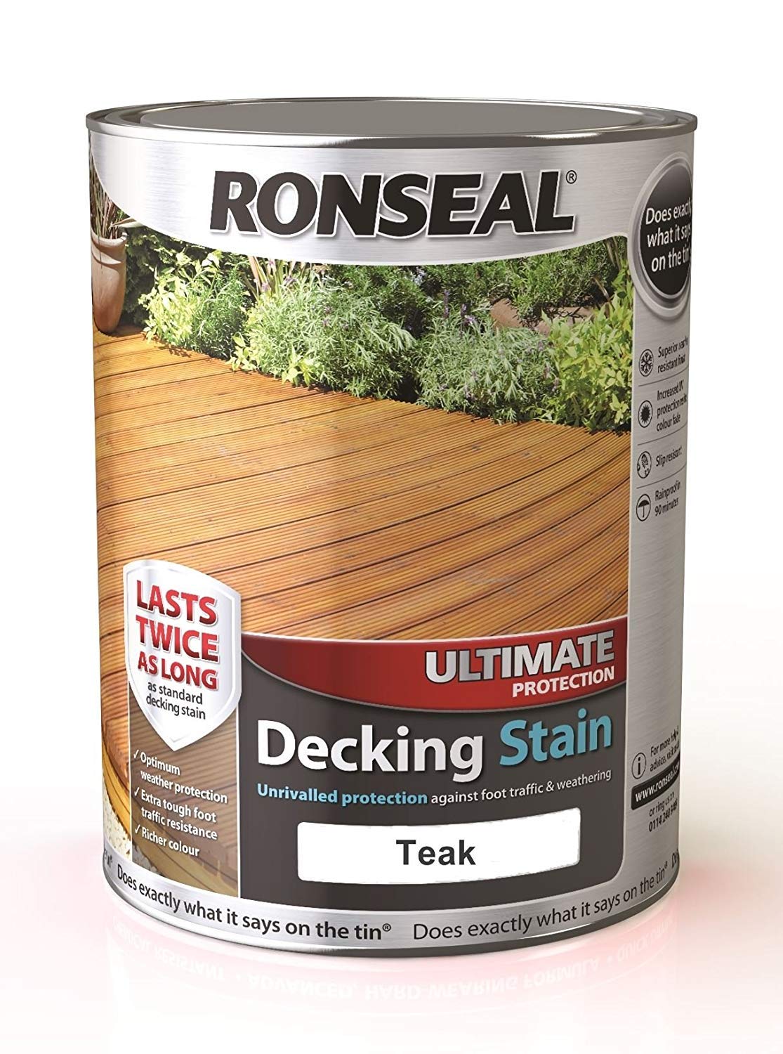 Ronseal Rich Teak Ultimate Protection Decking Stain 5L