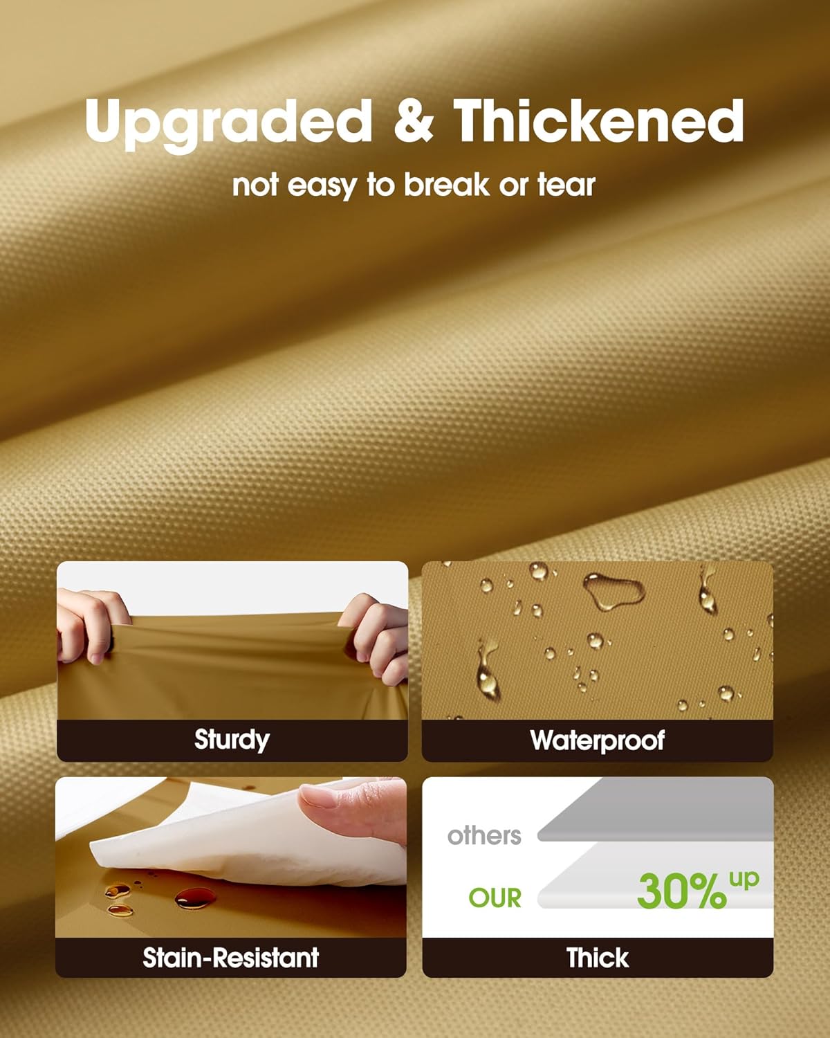 Pureegg Plastic Table Cloth Disposable 10 Pack, 54 x 108 Inch Table Cloths, Graduation Decorations, Thanksgiving, Christmas Tablecloths, Rectangle, Plastic Cover, Leakproof & Sturdy, Gold - Image 3