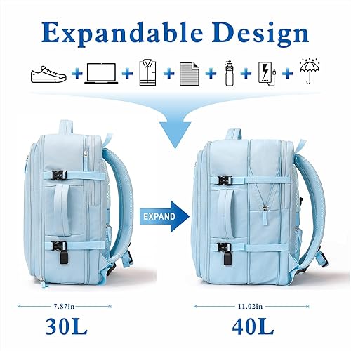 Miniatura 2 de Yostorrie Mochila de viaje para hombres y mujeres, mochila de transporte aprobada por aerolíneas como artículo personal, mochila de maleta