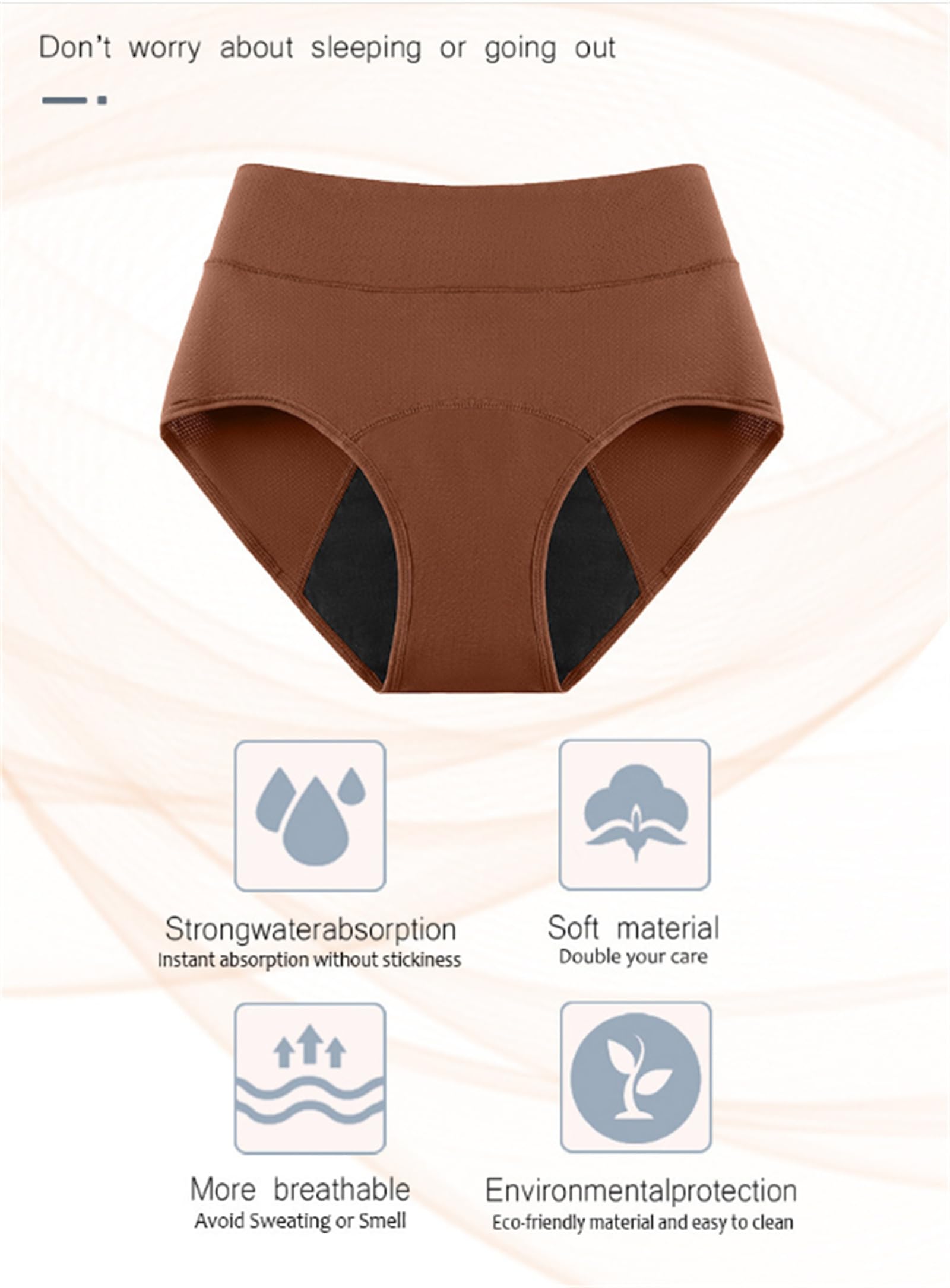 Sous-vêtement confortable et respirant pour femme - Contrôle du ventre - Short de soutien post-partum lavable et réutilisable - Slip en coton à trois couches