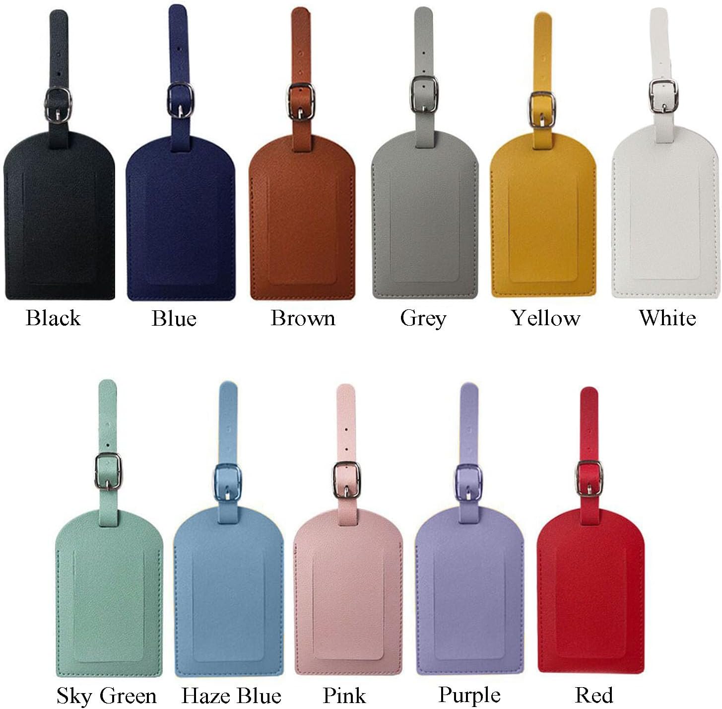 Personalized Leather Luggage Tag Custom Name PU Leather Travel Suitcase Tag Personalized Gift for Dad Mom, Durable Gift for Travelers (Free Gift Box) (20PCS)
