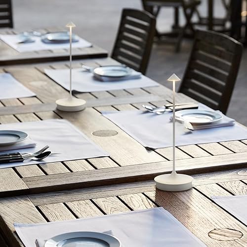 Miniatura 5 de Lámpara de mesa inalámbrica recargable LED funciona con pilas, lámpara de mesa de 4000 mAh, lámpara táctil regulable al aire libre, impermeable,