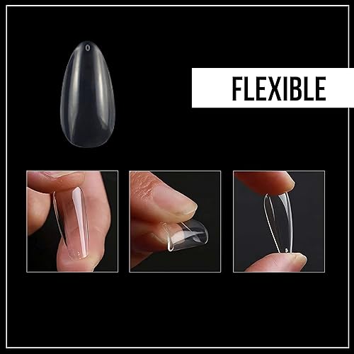 Miniatura 4 de Nail Gel-X - Juego de puntas medianas de almendra natural, calidad premium, 600 puntas en 12 tamaños, kit completo de extensión de uñas de