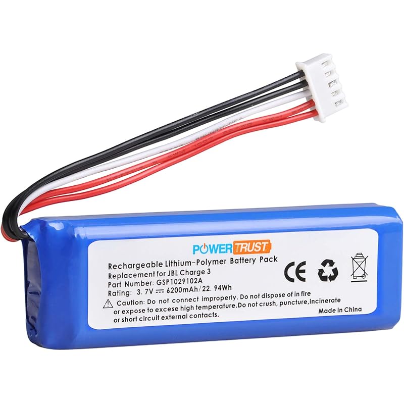 PowerTrust 3.7V 6200mAh Replacement Battery for JBL Charge ...