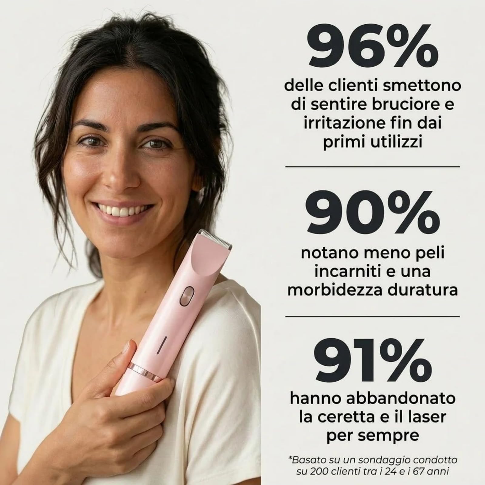 Belloria Rasoio 2 in 1 per bikini e corpo | Rifinitore Bikini e Rasoio Intimo Impermeabile IPX7,Rasatore Delicato Uso Secco e Bagnato per Gambe Ascelle e Viso