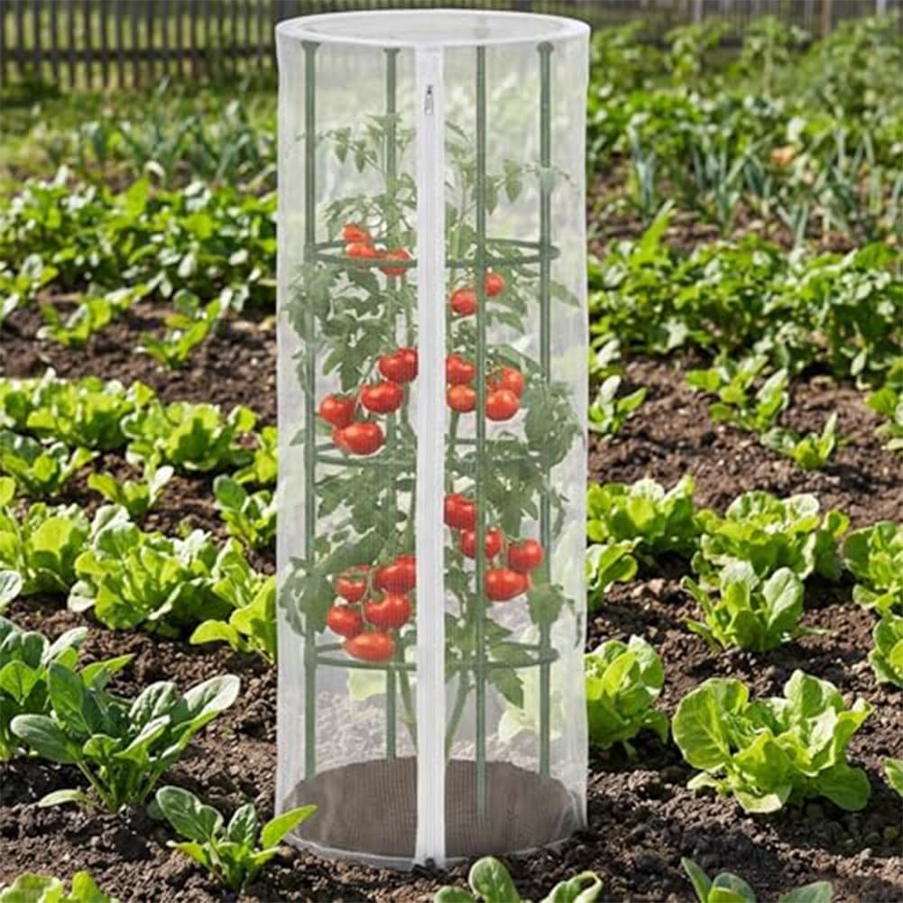 Rete per uccelli da giardino con coulisse, copertura per piante riutilizzabile per gabbie per pomodori e parassiti, verde, 150 x 46 cm (4 pezzi)