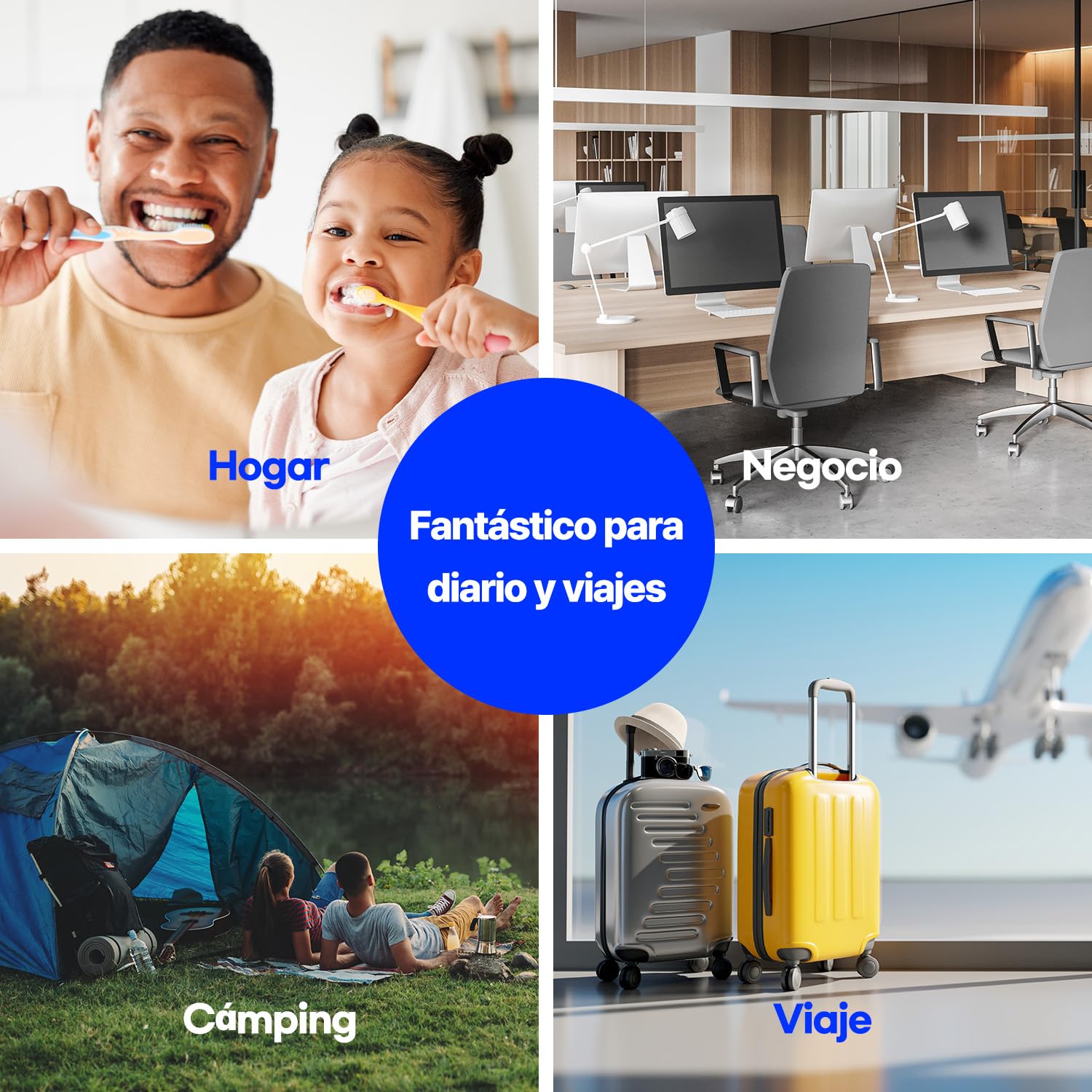 HubiCare Esterilizador Cepillo de Dientes Portátil UV LED, Vida Semipermanente, Estuche Esterilizador Doble LED, Soporte Recargable para Cepillo de Dientes USB (Beige)