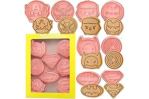 Crethinkaty Cartoon Cookie Cutters with Stamp