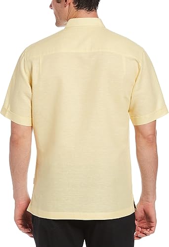 Miniatura 2 de Cubavera Camisa Guaybera de manga corta con botones para hombre mezcla de lino Mauveglow XXL