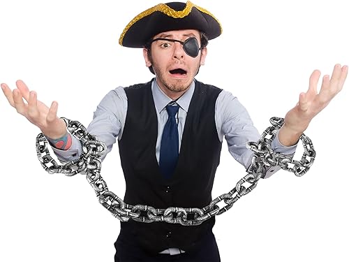 Miniatura 3 de Haconba 4 cadenas de Halloween de 6 pies, cadenas de plástico, accesorios de decoración, cadena de prisión para decoración de fiesta de Halloween,