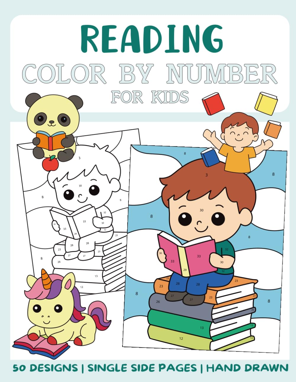 Reading Color By Numbers Book for Kids: Big and Easy Coloring Book by Numbers for Kids