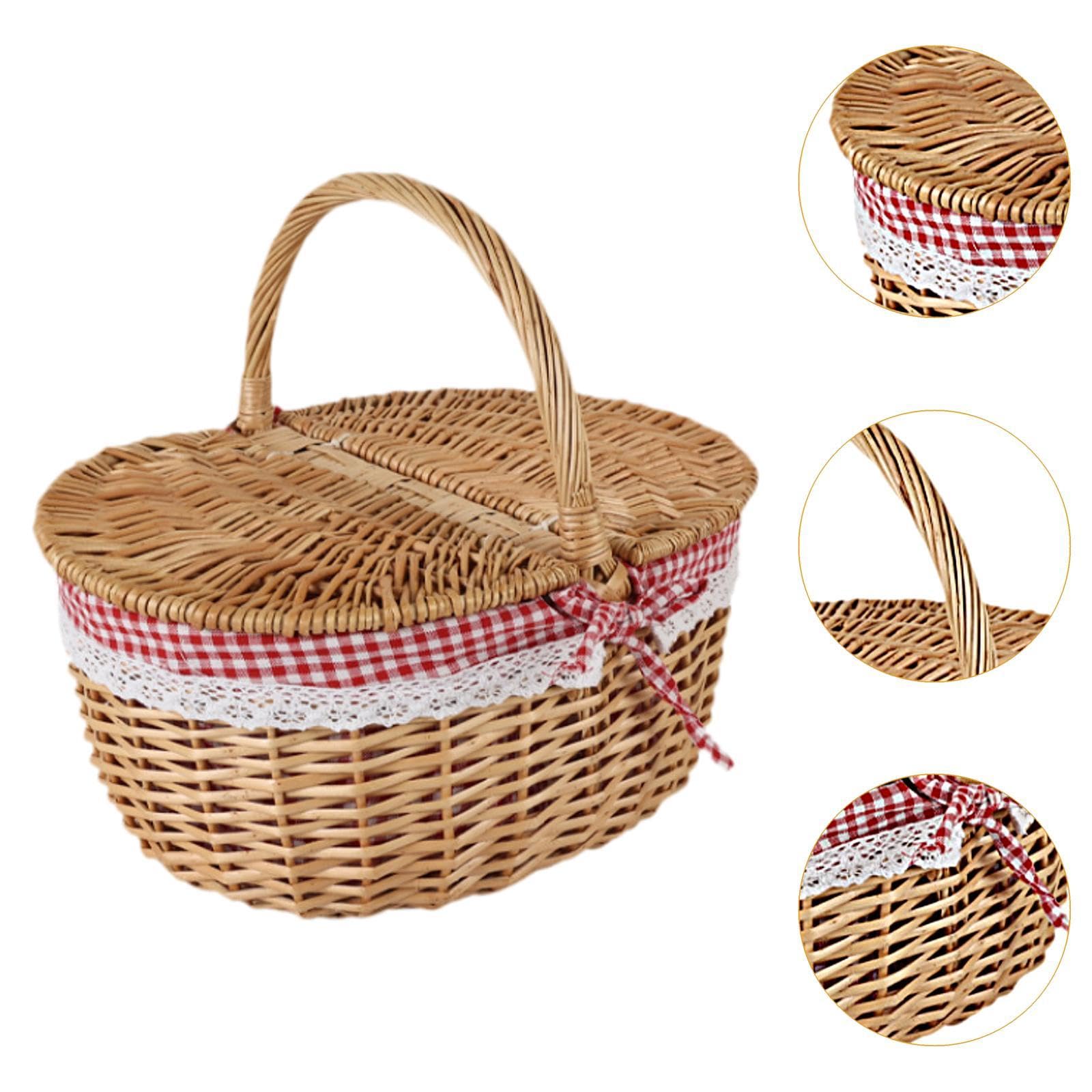 Cesto Portaoggetti, Scatola con Coperchio E Maniglia, Grigio Beige, Piccolo