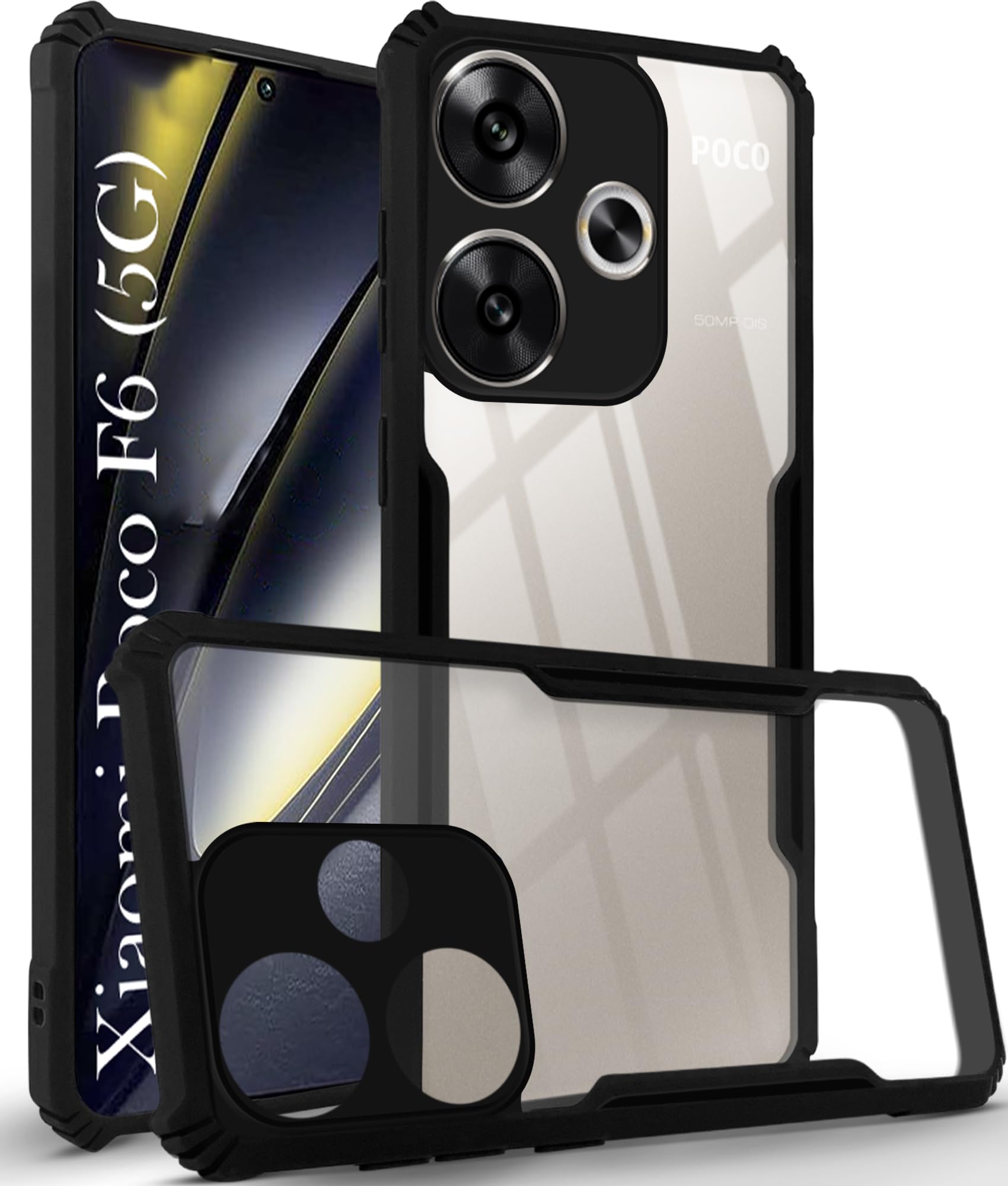 Jkobi Back Cover Case for Xiaomi Poco F6 5G (Shockproof with Polycarbonate Clear Panel | Professional Black) (B0D69XHBJL) Amazon Price History, Amazon Price Tracker